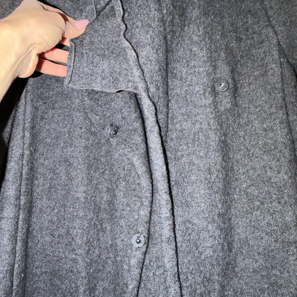 Ann Taylor Charcoal Ruffle Trim Cape - Picture 4 of 5